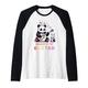 Panda Happy Easter Eggs Retro Vintage Pixel Art Rock Gitarre Raglan