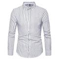 Men's Shirt Button Up Shirt Casual Shirt Summer Shirt Beach Shirt Black White Navy Blue Royal Blue Red White Long Sleeve Stripes Lapel Hawaiian Holiday Button-Down Clothing Apparel Fashion Casual