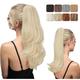 Clip in Ponytail Extension Cold Blonde Claw Clip Pony Tails Hair Extensions for Women Long Straight Curly Tail Ponytails Hair piece Synthetic Fake Versatile Pony