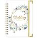 Wedding Planner - Purple White Wedding Planner Book and Organizer for The Bride with 5 Tabbed Sections 6.5 x 8.75 Hardcover with Metal Corner + 5 Inner Pocket + Sticker + Notes Pages