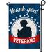 YCHII Thank You Veterans Memorial Day Garden Flag | Burlap Vertical Double Sided Outdoor & Yard Flag November Veterans Day Decoration American Flag