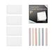 Transparent Sticky Notes with Aesthetic Pens Gift Set 4 Pads White 3 X5 Clear See Through Sticky Notes & 6 Pack Cut Mild Assorted Colors Aesthetic Pens for Teacher Gift School Office Supplies