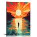 PIKWEEK Into The Water I Go To Lose My Mind And Find My Soul Poster Swimmers Canvas Art Prints Sunrise Sunset Abstract Wall Art Abstract Landscape Painting Inspirational Landscape Pictures