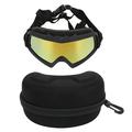 Large Dog Sunglasses UV Protection Windproof Dustproof Eyes Protection Dog Goggles with Adjustable Strap Red Lens Black Frame