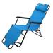 Folding Chaise Lounge Chair with Pillow Beach Chair Portable Heavy-Duty Camping Reclining Height Adjustable Outdoor Sun Tanning Chairs for Outside Beach Sunbathing Patio Pool Lawn Deck Lay Blue