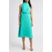 Smocked Plissé Midi Dress - Blue - Sam Edelman Dresses