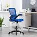 SPBOOMlife Serena Ergonomic Mesh Drafting Chair - Adjustable Breathable Mesh Lumbar Support Ergonomic and Height Adjustable Flip-Top Office Chair with Foot Ring and Productivity - Blue