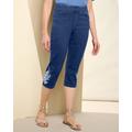 Draper's & Damon's Women's Soft Stretch Denim Embellished Capri - Denim - L - Misses