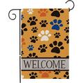 YCHII Cute Dog Footprints Garden Flag Paw Print Garden Vertical Double Sided Flag GiftsAnimal Lover Welcome Garden Flag Personalized Garden Yard Decorations