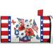 FBCOO 4th of July AIF4 Patriotic Flower Mailbox Cover Size 21 x 19 USA America Floral American Flag Stars Stripes Post Letter Box Wrap Decor Memorial Day Garden Yard Outdoor Decoration