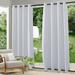 RYB HOME Windproof Curtains AIF4 for Outdoor - Waterproof Sun Thermal Insulated Shade Patio Curtain for Sliding Door Porch Pergola Garden Lawn 2 Panel Wide 52 x Long 84 inches Grayish White