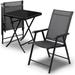 SPBOOMlife Patio Set of 3 Folding Rattan Chair Outdoor Conversation Sets Foldable Coffee Table Lawn Balcony Poolside Backyard Bistro Set