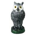 Owl Decoy Bird Scarecrow Fake Sculpture Plastic Owl Bird Deterrents 10.6 Inch Height Nature Enemy Horned Pest Repellent for Outdoor Garden Yard