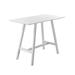 Keli 43 Inch Bar Table Classic White Aluminum Frame Rectanglular Top- Saltoro Sherpi