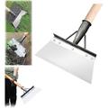 Rungungde Multifunctional Cleaning Shovel - Garden Cleaning Shovel Square Garden Spade Shovel Flat Shovel for Landscaping All-Steel Weeding Planting Farm Shovel for Outdoor Garden Grass Camping (A)