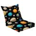 Outdoor Deep Seat Cushion Set 24 x 24 Space Seamless Pattern square repeat fantasy planets deep space for Deep Seat Back Cushion Fade Resistant Lounge Chair Sofa Cushion Patio Furniture Cushion