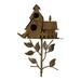 Fankiway Metal Bird House With Poles Outdoor Metal Bird House Stake Bird House For Patio Backyard Patio Outdoor Garden Decoration