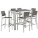 Hawthorne Collections 7-Piece Aluminum/Wood Patio Dining Set in Silver