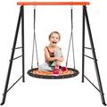 Swing Set Frame for Both Kids and Adultsï½œ880 Lbs Heavy-Duty Metal A-Frame Backyard Swing for Indoor Outdoorï½œOrange(Without Swing)