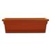 Luwei 24 Rolled Rim Window Box with Attached Tray Terra Cotta