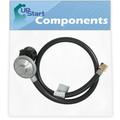 BBQ Gas Grill Propane Regulator Hose Replacement Parts for Weber 1740301 - Compatible Barbeque 30-Inch QCC1 Regulator and Hose Kit