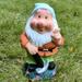 AQUAINNO Garden Gnome with AIF4 a Hammer Funny Garden Gnome Hand-Painted Garden Troll Weatherproof Ceramic Lawn Gnome Gnomes Decoration for Yard Outdoor Gnome 9.4â€� Tall