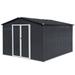 Seetaras Outdoor Storage Sheds 10ftx8ft Metal Outside Garden Storage Shed with Lockable Door Windows SpaciousRoof Design Utility Tool Storage Shed for Backyard Bike Shed