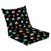 Outdoor Deep Seat Cushion Set 24 x 24 Solar System Planets Space Seamless Pattern Backgroung for package Deep Seat Back Cushion Fade Resistant Lounge Chair Sofa Cushion Patio Furniture Cushion