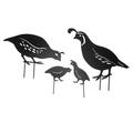 4pcs Outdoor Quail Family Yard Decor Innovative Iron Art Hand Crafted Metal Quail Stake Statue for Outdoor Garden Yard