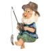 Pssopp Fishing Gnome Garden AIF4 Statue Fishing Gnome Sitter Statue Outdoor Lawn Garden Gnome Statue Decoration Figure Gnome Fishing for Pond Lawn Yard Decorations