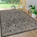 Malta Bohemian Medallion Textured Weave Black/Gray 3 ft. x 5 ft. Indoor/Outdoor Area Rug