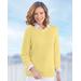 Blair Women's Shaker-Stitch Pullover Sweater - Yellow - S - Misses