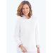 Blair Women's Shaker-Stitch Pullover Sweater - White - 1X - Womens