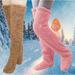 Herrnalise Christmas Gifts Women s 2 Pairs High Fuzzy Socks Over Knee Winter Leg Warmers Plush Slipper Socks For Women Christmas Home Sleeping