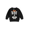 Canis Newborn Halloween Pullovers with Skeleton Print that Glows in the Dark