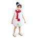 Tosmy Kids Boys Girls Outfits Christmas Sleeveless Cartoon Snowman Jumpsuit Scarf Outfits Fall Winter Clothes