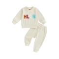 CenturyX Baby Sweatshirt and Sweatpants Set with Embroidered Letters