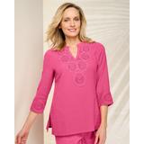 Blair Women's Easy Breezy Crochet Tunic - Pink - 1X - Womens