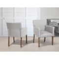 (Light Grey) Dining Chair - Upholstered Seat - Settee - ROCKEFELLER