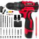 LMYJ Cordless Drill Driver, 18V Combi Drill, 31PCS Electric Screw Driver Set, 35Nm Variable Speed Multifunctional Rechargeable Power Drill Screwdriver