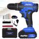(Combi Drill with 1 Battery) Cordless Drill Driver Kit, 21V Electric Drill Screwdriver Combi Set, Li-Ion Battery, Fast Charger, 25+1 Clutch, 45N.m Tor