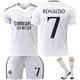 (26) 24-25 Real Madrid Home Soccer Jersey Set No.7 RONALDO Training Suit Football Kit Uniform With Socks for Adult Kids