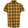 Real Hoxton Checked Short Sleeve Shirt - Pineapple - HXTSS-PIN SS BT S