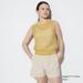 Women's Mesh Crew Neck Sleeveless Short Sweater | Yellow | Large | UNIQLO US