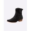 Stiefelette HEINE, Damen, Gr. 41, schwarz, Leder, Veloursleder, modisch, Schuhe Ankleboots Cowboy-Stiefelette