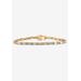 Women's Birthstone Gold-Plated Tennis Bracelet by PalmBeach Jewelry in April