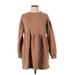 American Eagle Outfitters Casual Dress - Popover: Brown Solid Dresses - Women's Size Small