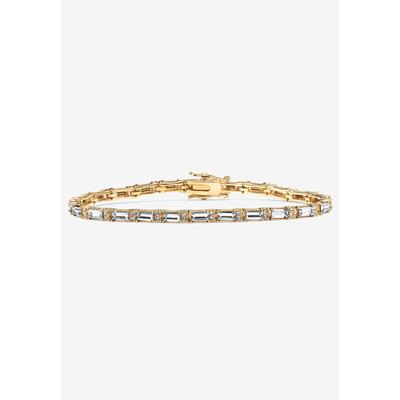 Women's Birthstone Gold-Plated Tennis Bracelet by PalmBeach Jewelry in April
