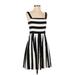 Ann Taylor LOFT Casual Dress - A-Line: Black Stripes Dresses - Women's Size 2