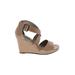 Michael Antonio Wedges: Tan Print Shoes - Women's Size 7 1/2 - Open Toe